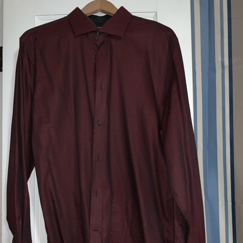 Burgundy Express1MS Long-sleeve Mens dress shirt